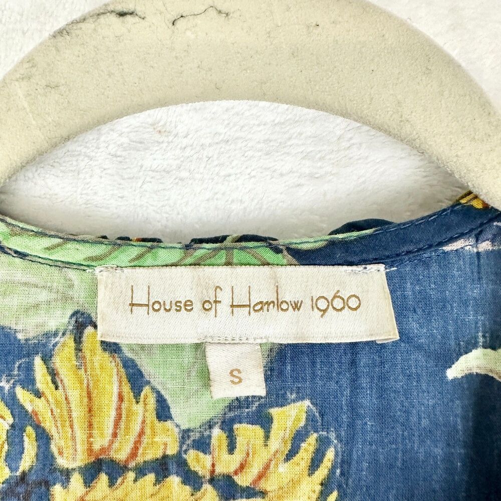 House of Harlow 1960 Floral Wrap Mini Dress Size Small Ruffle V-Neck Boho - Picture 6 of 7